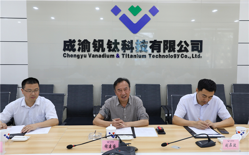 四川釩鈦產(chǎn)業(yè)技術(shù)研究院院長(zhǎng)張雪峰一行到川威連界基地調(diào)研交流(圖4) 四川釩鈦產(chǎn)業(yè)技術(shù)研究院院長(zhǎng)張雪峰一行到川威連界基地調(diào)研交流(圖4)